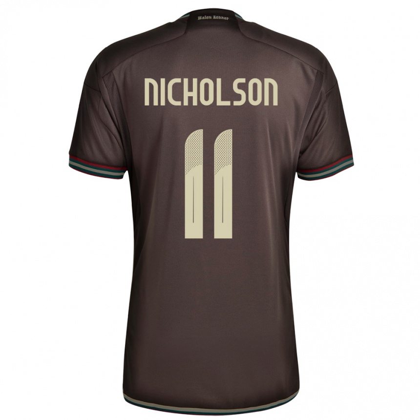 Hombre Fútbol Camiseta Jamaica Shamar Nicholson #11 Marrón Noche 2ª Equipación 24-26 México