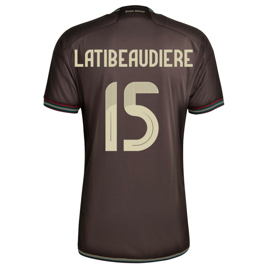 Hombre Fútbol Camiseta Jamaica Joel Latibeaudiere #15 Marrón Noche 2ª Equipación 24-26 México