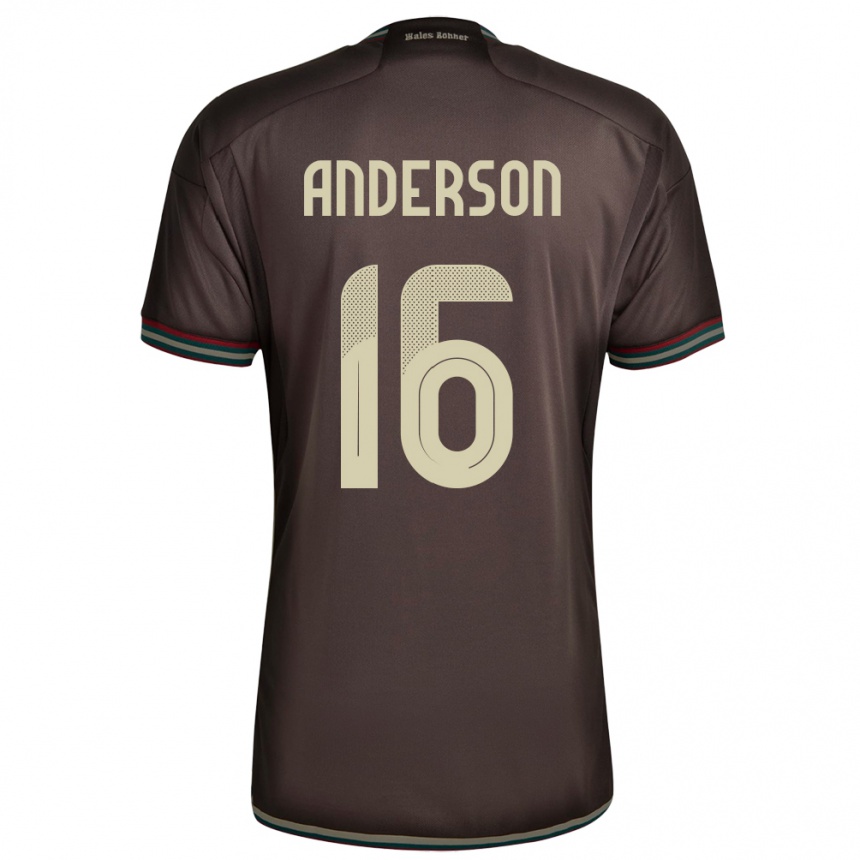 Hombre Fútbol Camiseta Jamaica Karoy Anderson #16 Marrón Noche 2ª Equipación 24-26 México