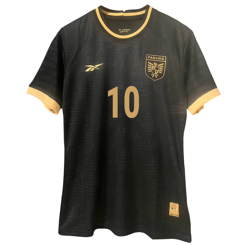 Hombre Fútbol Camiseta Panamá Gloria Sáenz #10 Negro 2ª Equipación 24-26 México