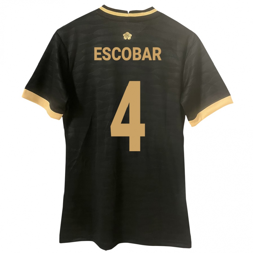 Hombre Fútbol Camiseta Panamá Fidel Escobar #4 Negro 2ª Equipación 24-26 México