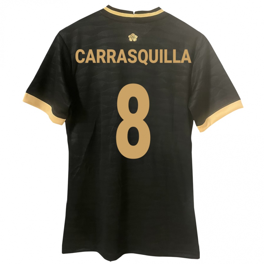 Hombre Fútbol Camiseta Panamá Adalberto Carrasquilla #8 Negro 2ª Equipación 24-26 México
