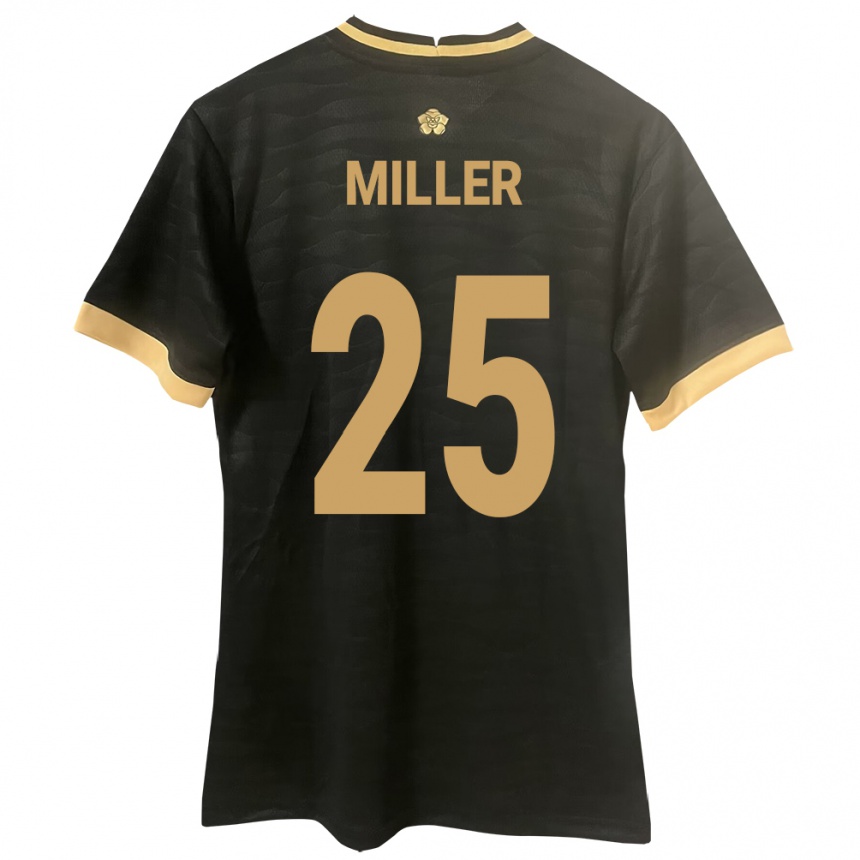Hombre Fútbol Camiseta Panamá Roderick Miller #25 Negro 2ª Equipación 24-26 México