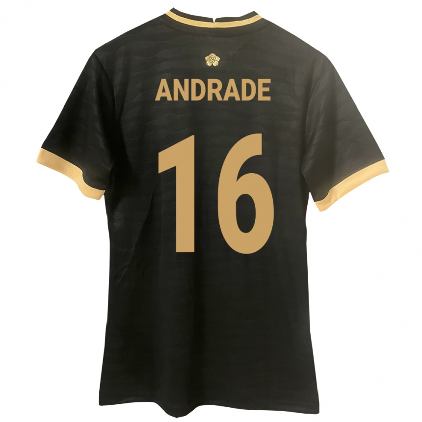 Hombre Fútbol Camiseta Panamá Andrés Andrade #16 Negro 2ª Equipación 24-26 México