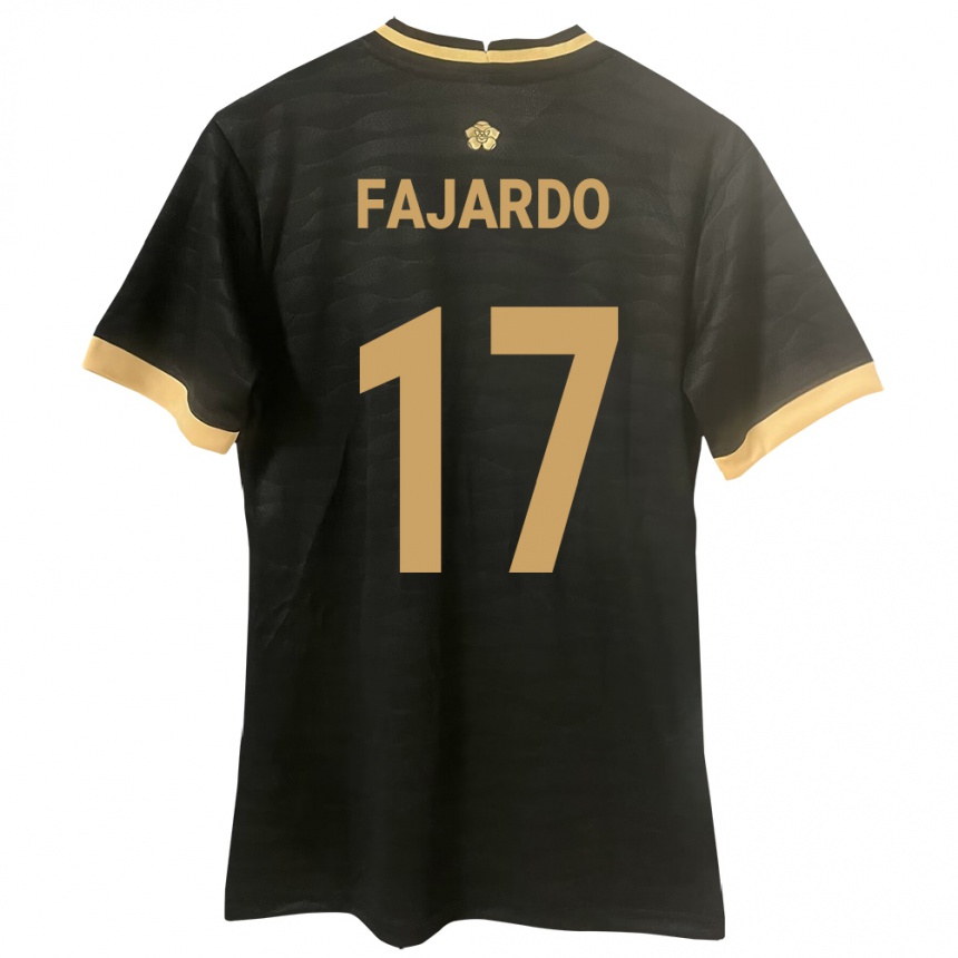 Hombre Fútbol Camiseta Panamá José Fajardo #17 Negro 2ª Equipación 24-26 México