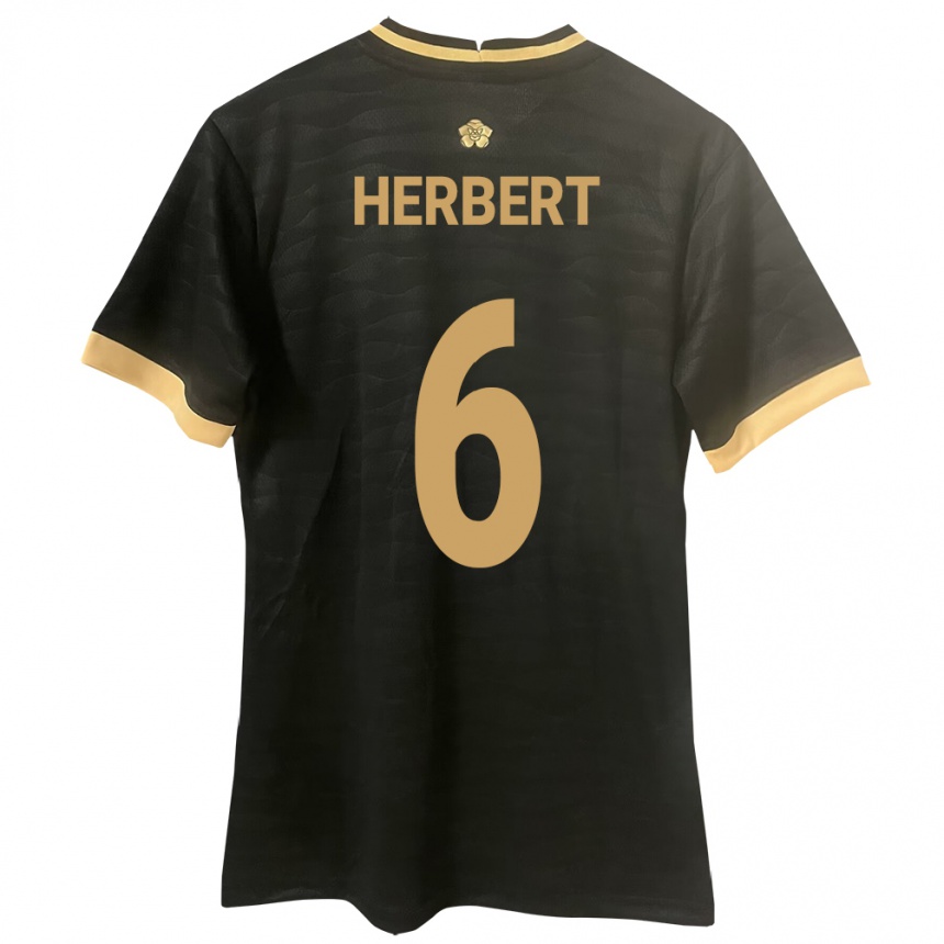 Hombre Fútbol Camiseta Panamá Giovany Herbert #6 Negro 2ª Equipación 24-26 México