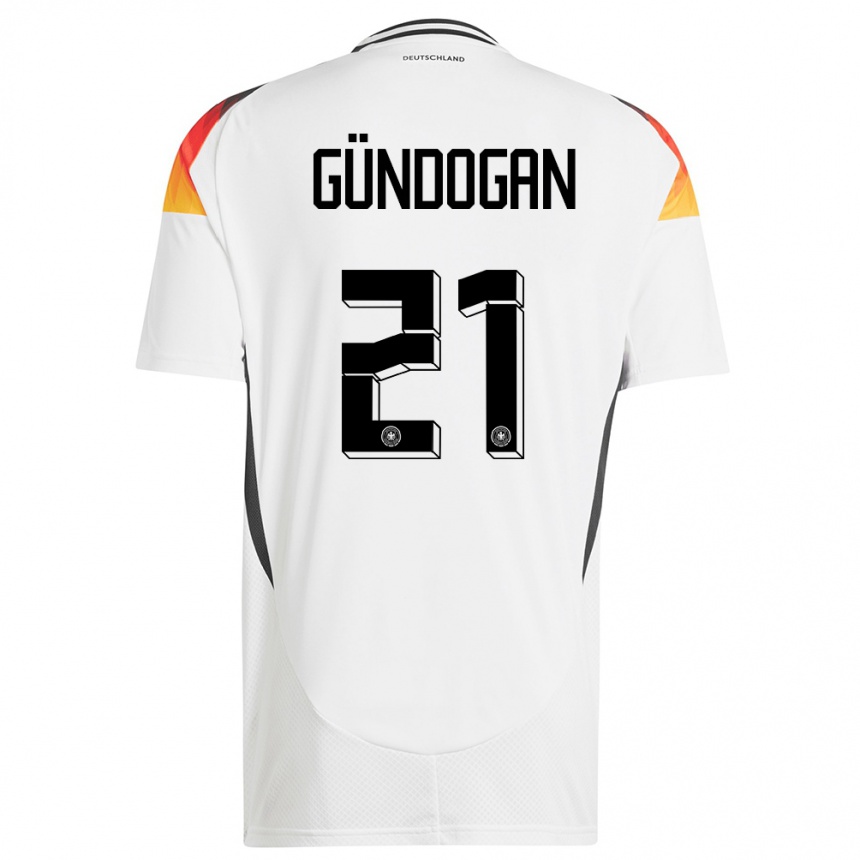 Mujer Fútbol Camiseta Alemania Ilkay Gundogan #21 Blanco 1ª Equipación 24-26 México