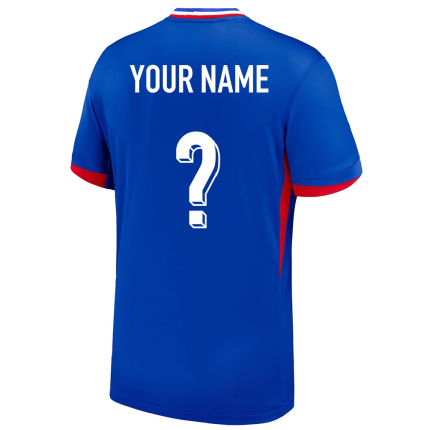Mujer Fútbol Camiseta Francia Su Nombre #0 Azul 1ª Equipación 24-26 México