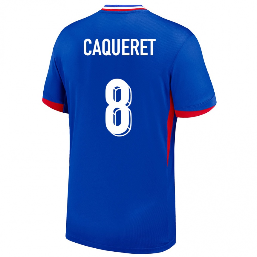 Mujer Fútbol Camiseta Francia Maxence Caqueret #8 Azul 1ª Equipación 24-26 México