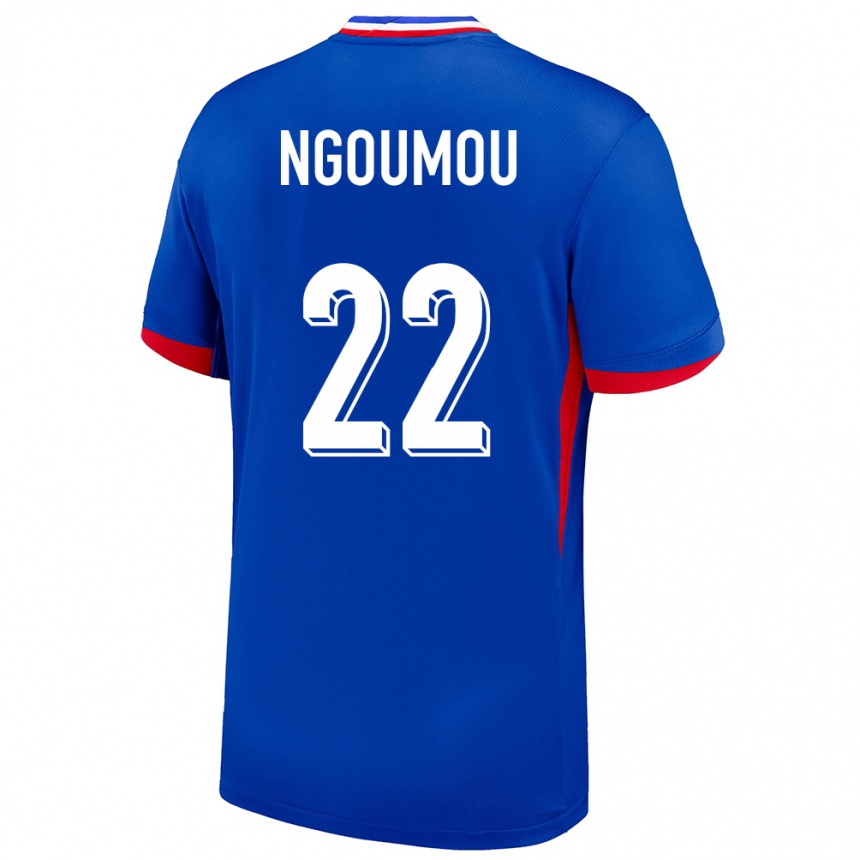 Mujer Fútbol Camiseta Francia Nathan Ngoumou #22 Azul 1ª Equipación 24-26 México
