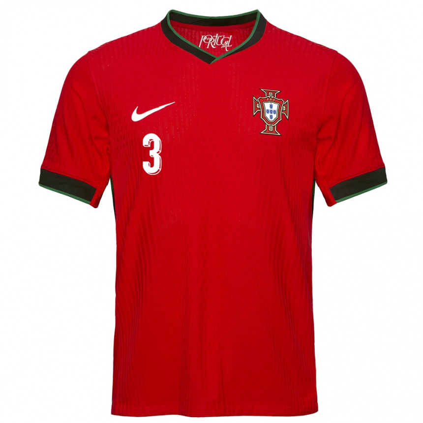Mujer Fútbol Camiseta Portugal Pepe #3 Rojo 1ª Equipación 24-26 México