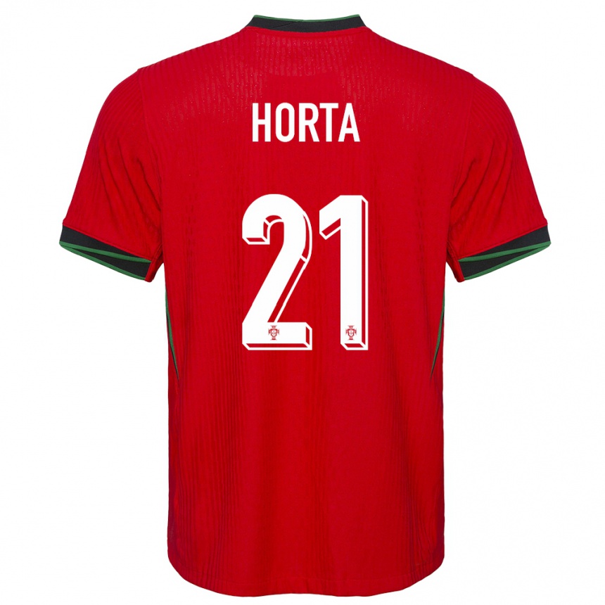 Mujer Fútbol Camiseta Portugal Ricardo Horta #21 Rojo 1ª Equipación 24-26 México