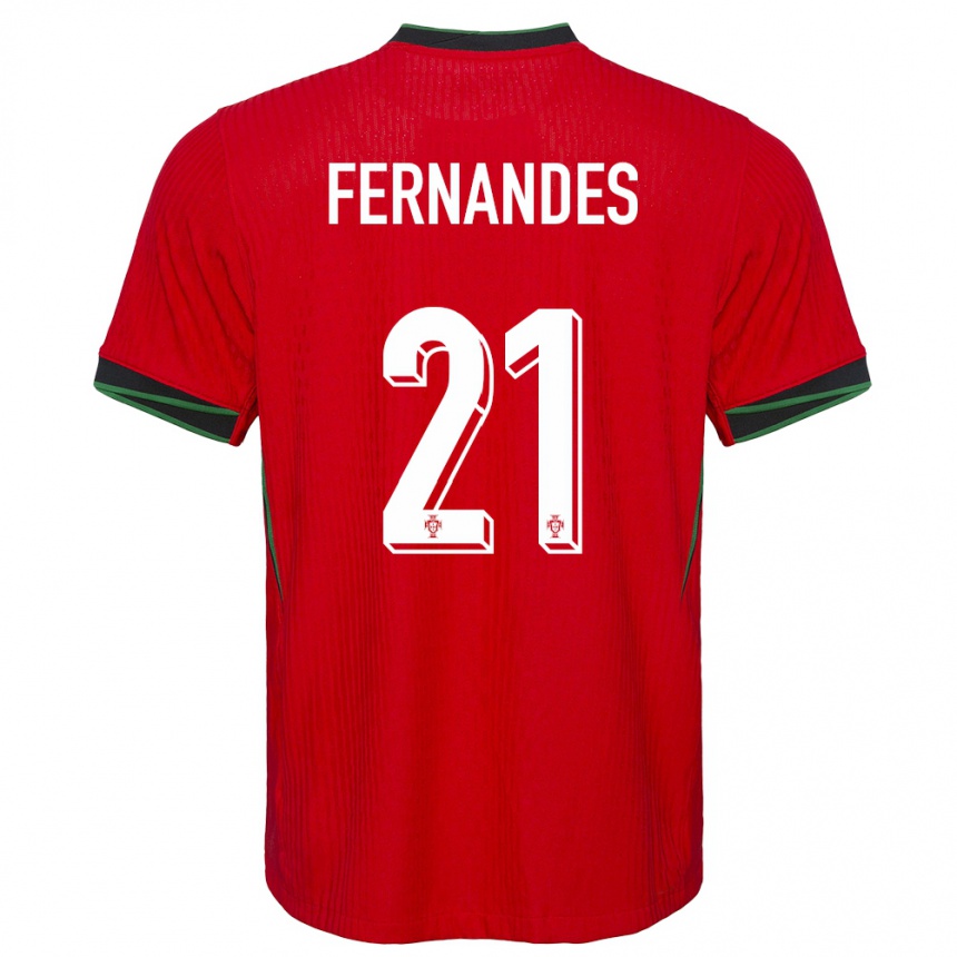 Mujer Fútbol Camiseta Portugal Mateus Fernandes #21 Rojo 1ª Equipación 24-26 México