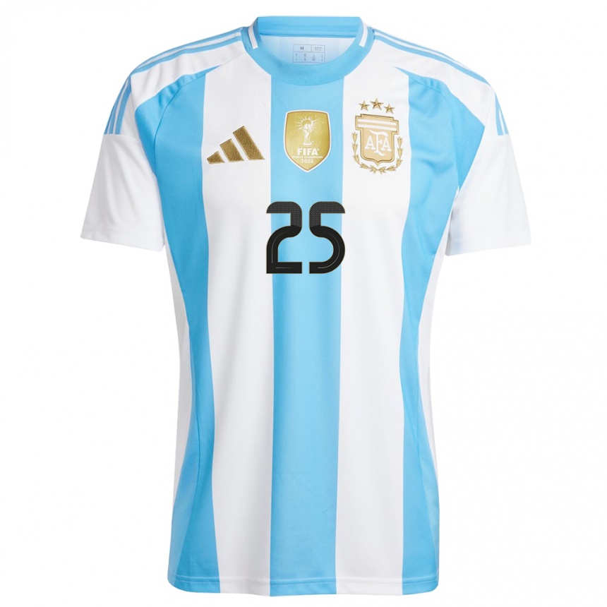 Mujer Fútbol Camiseta Argentina Lisandro Martinez #25 Blanco Azul 1ª Equipación 24-26 México