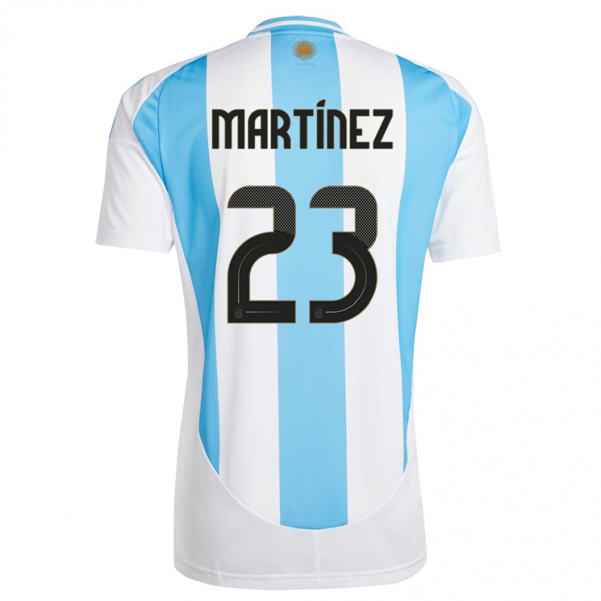 Mujer Fútbol Camiseta Argentina Emiliano Martinez #23 Blanco Azul 1ª Equipación 24-26 México
