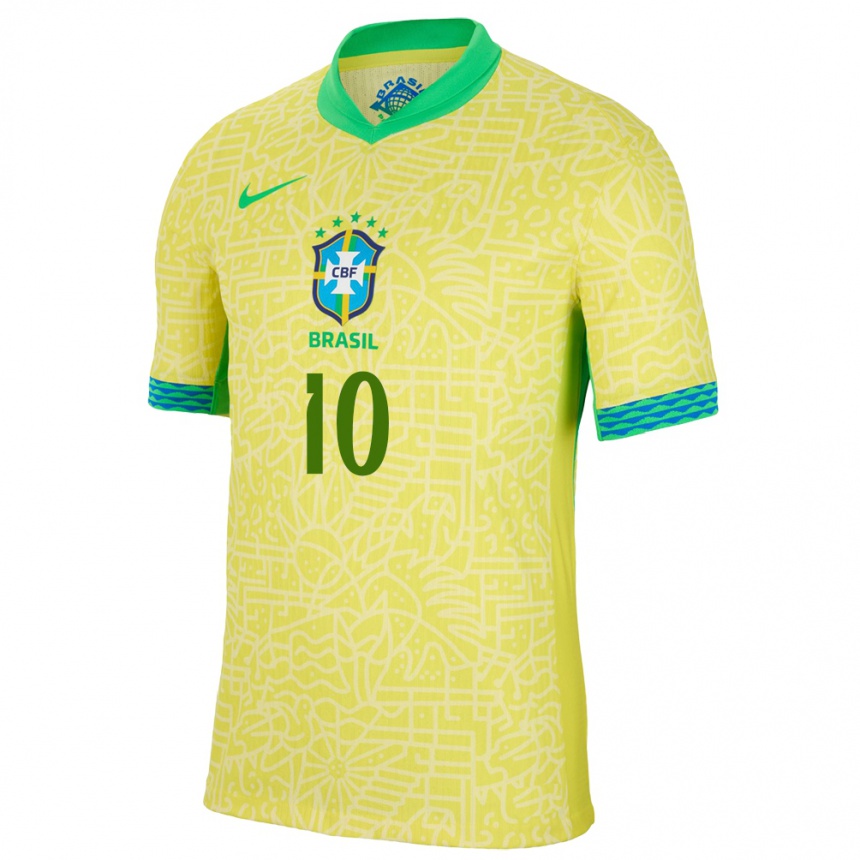 Mujer Fútbol Camiseta Brasil Neymar #10 Amarillo 1ª Equipación 24-26 México
