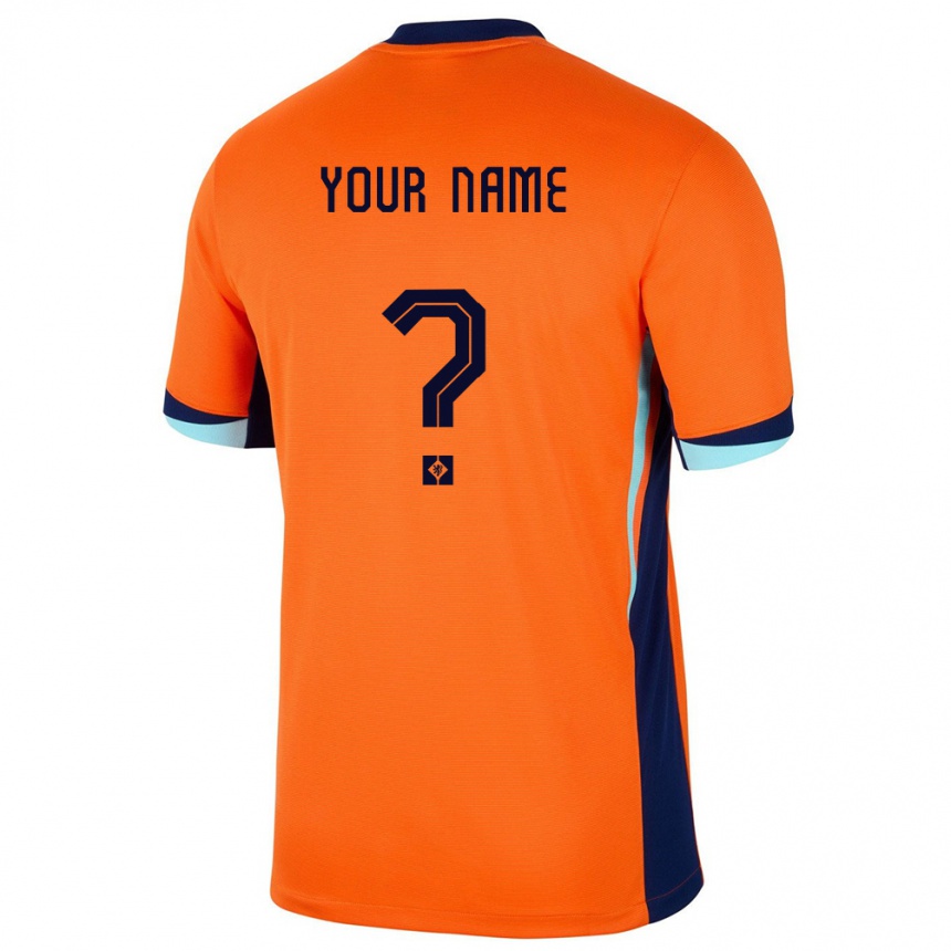 Mujer Fútbol Camiseta Países Bajos Su Nombre #0 Naranja 1ª Equipación 24-26 México