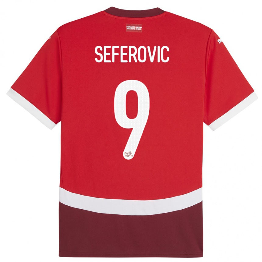 Mujer Fútbol Camiseta Suiza Haris Seferovic #9 Rojo 1ª Equipación 24-26 México