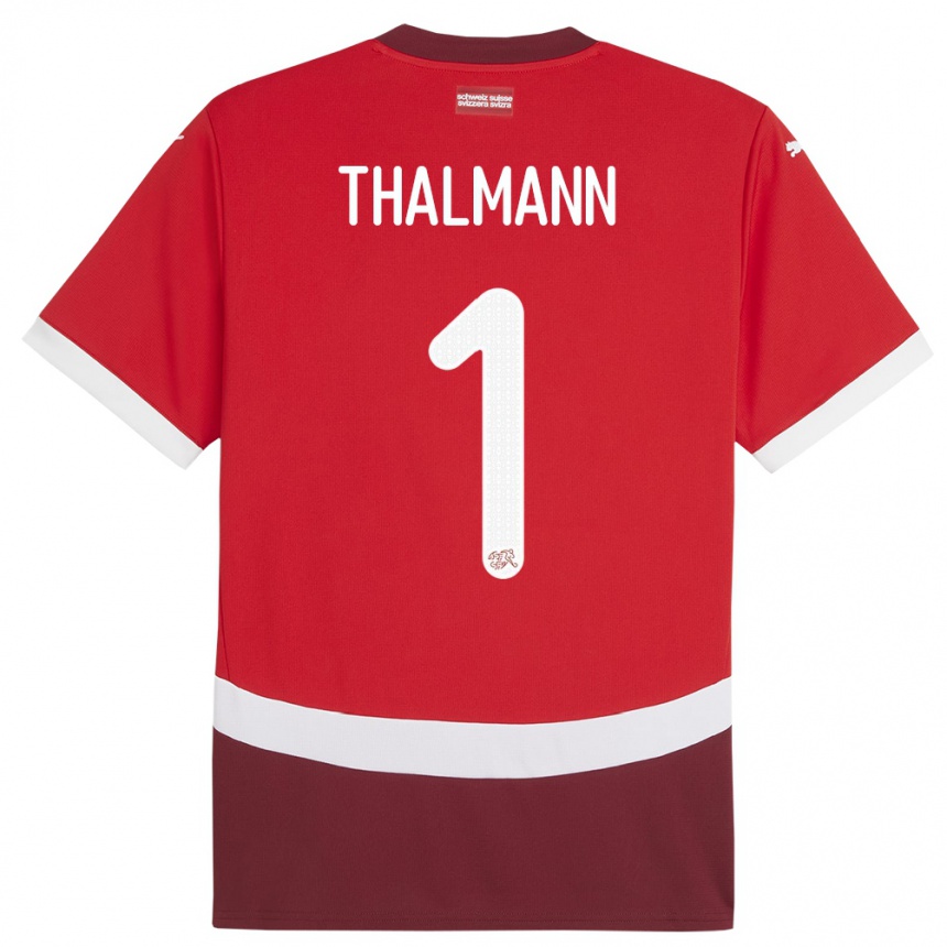 Mujer Fútbol Camiseta Suiza Gaelle Thalmann #1 Rojo 1ª Equipación 24-26 México