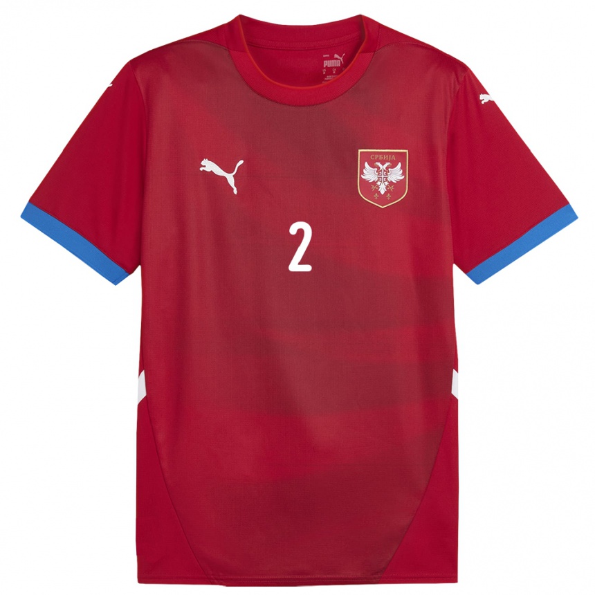 Mujer Fútbol Camiseta Serbia Strahinja Pavlovic #2 Rojo 1ª Equipación 24-26 México