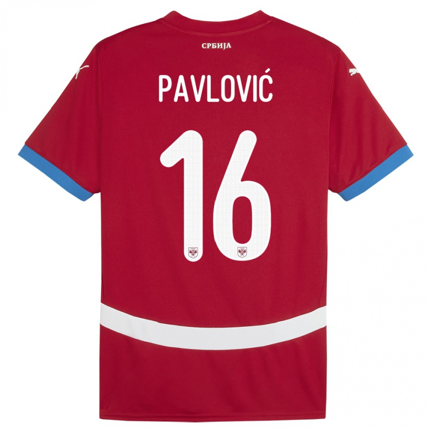 Mujer Fútbol Camiseta Serbia Sara Pavlovic #16 Rojo 1ª Equipación 24-26 México