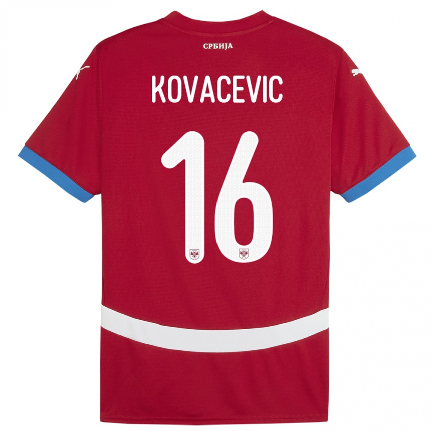 Mujer Fútbol Camiseta Serbia Bojan Kovacevic #16 Rojo 1ª Equipación 24-26 México