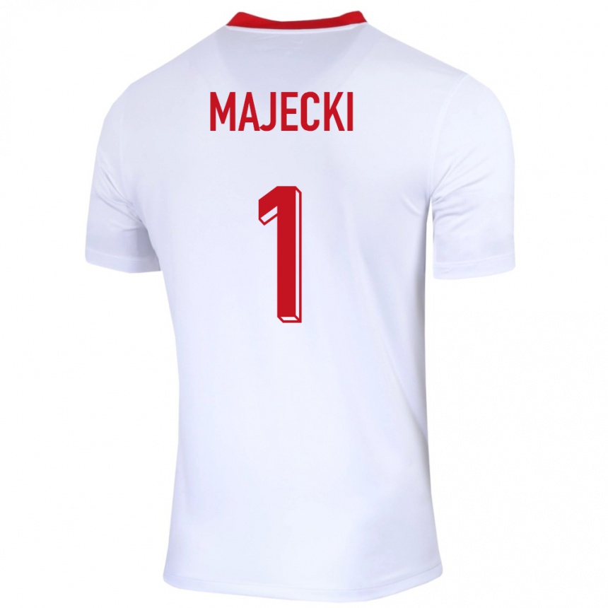 Mujer Fútbol Camiseta Polonia Radoslaw Majecki #1 Blanco 1ª Equipación 24-26 México