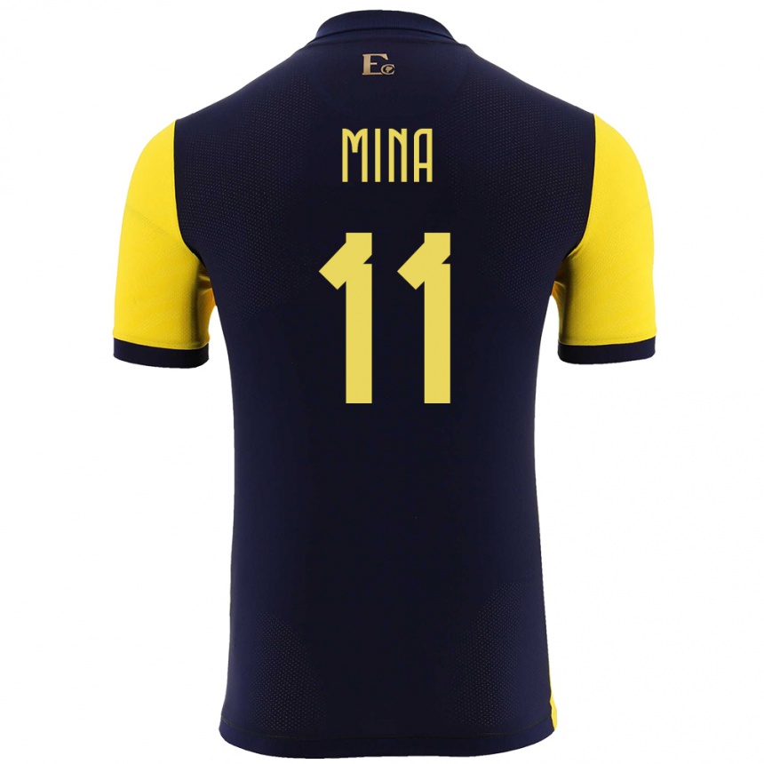 Mujer Fútbol Camiseta Ecuador Ariel Mina #11 Amarillo 1ª Equipación 24-26 México