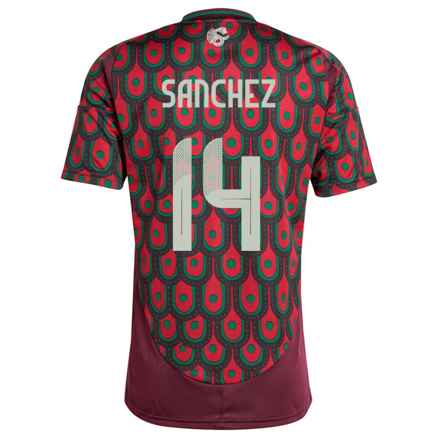 Mujer Fútbol Camiseta México Erick Sanchez #14 Granate 1ª Equipación 24-26 México