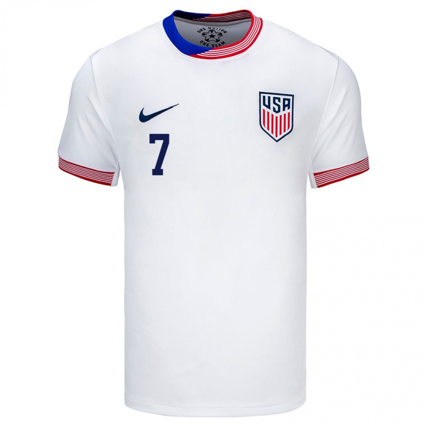 Mujer Fútbol Camiseta Estados Unidos Paul Arriola #7 Blanco 1ª Equipación 24-26 México