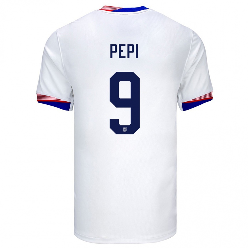 Mujer Fútbol Camiseta Estados Unidos Ricardo Pepi #9 Blanco 1ª Equipación 24-26 México