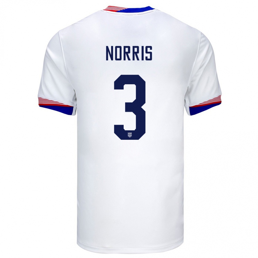 Mujer Fútbol Camiseta Estados Unidos Nolan Norris #3 Blanco 1ª Equipación 24-26 México