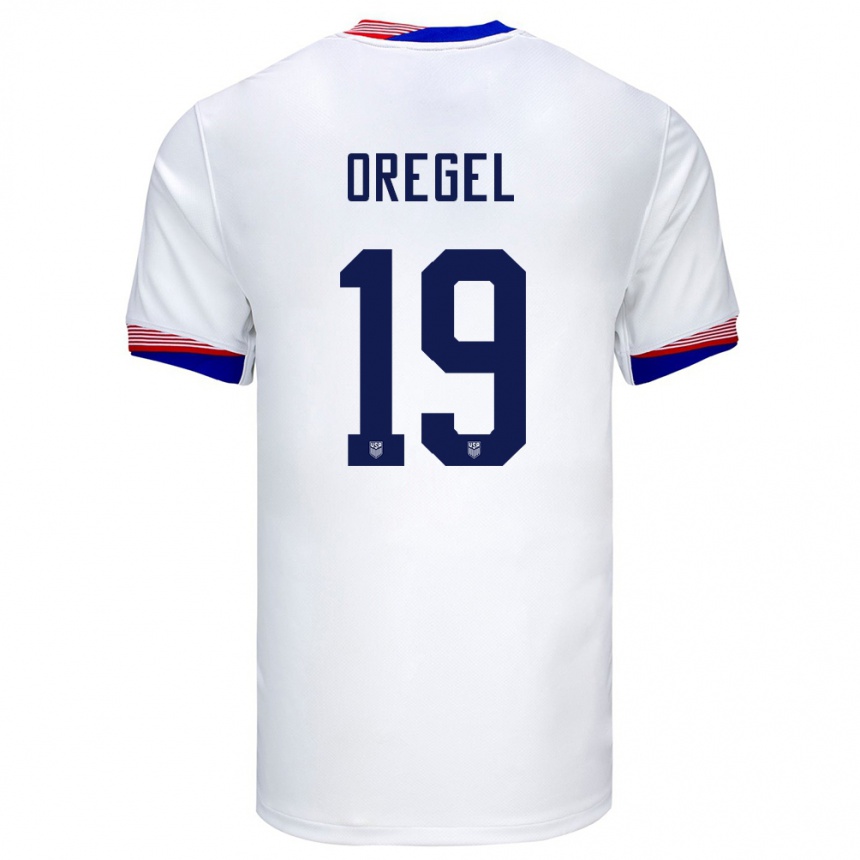 Mujer Fútbol Camiseta Estados Unidos Sergio Oregel #19 Blanco 1ª Equipación 24-26 México