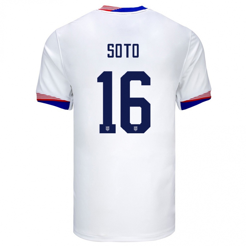 Mujer Fútbol Camiseta Estados Unidos Ezekiel Soto #16 Blanco 1ª Equipación 24-26 México