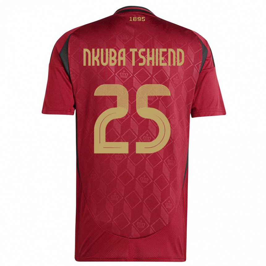 Mujer Fútbol Camiseta Bélgica Ken Nkuba Tshiend #25 Borgoña 1ª Equipación 24-26 México