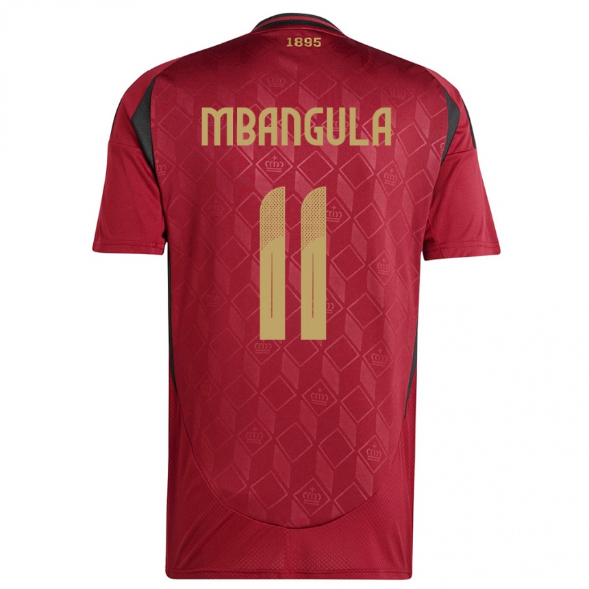 Mujer Fútbol Camiseta Bélgica Samuel Mbangula #11 Borgoña 1ª Equipación 24-26 México