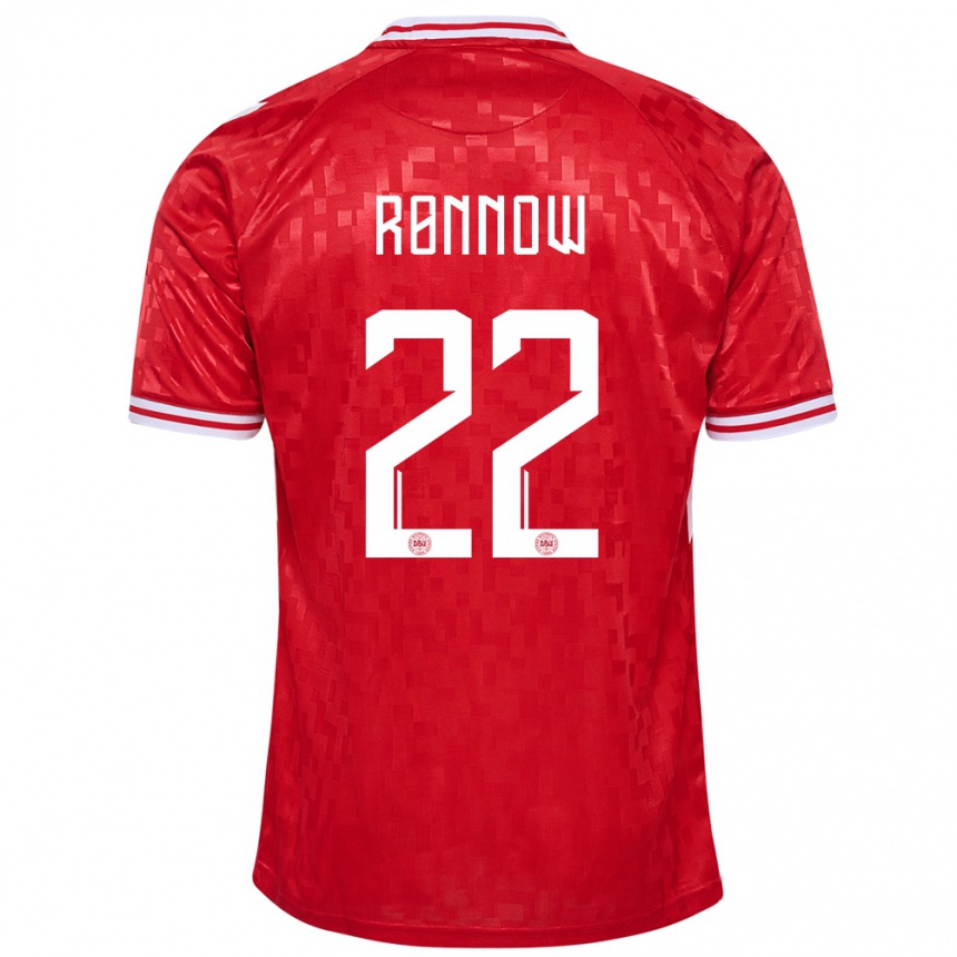 Mujer Fútbol Camiseta Dinamarca Frederik Ronnow #22 Rojo 1ª Equipación 24-26 México