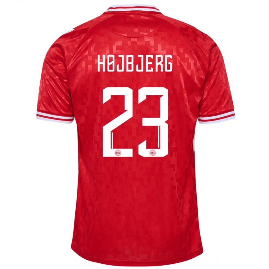 Mujer Fútbol Camiseta Dinamarca Pierre Emile Hojbjerg #23 Rojo 1ª Equipación 24-26 México
