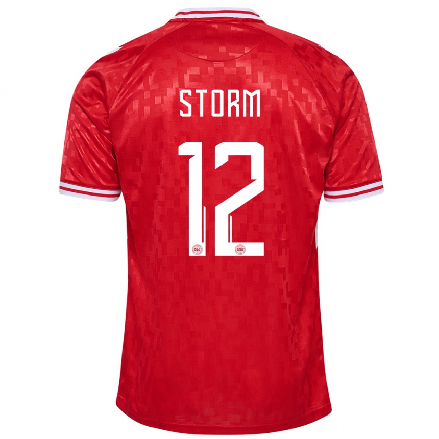 Mujer Fútbol Camiseta Dinamarca Tobias Storm #12 Rojo 1ª Equipación 24-26 México