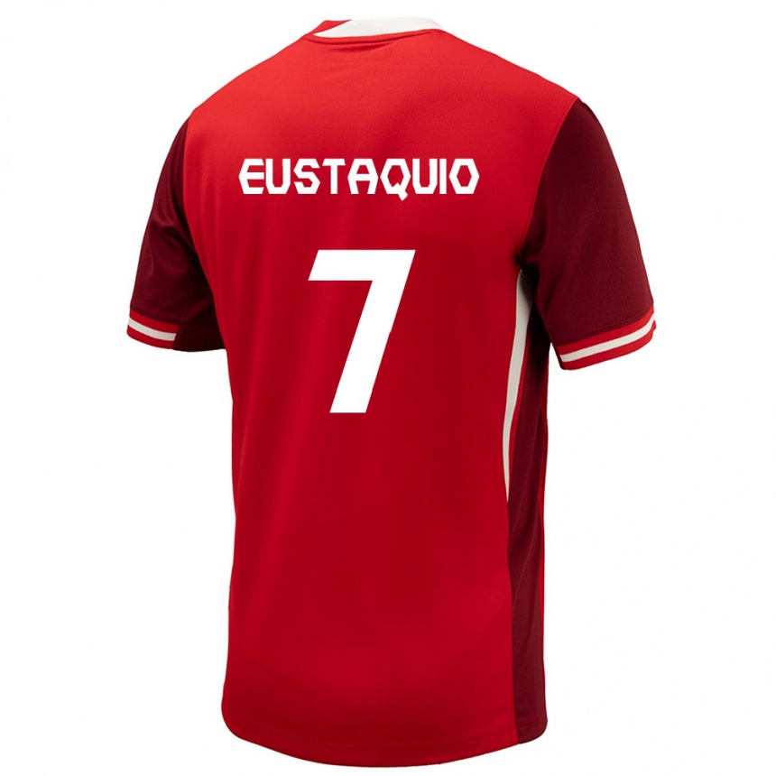 Mujer Fútbol Camiseta Canadá Stephen Eustaquio #7 Rojo 1ª Equipación 24-26 México