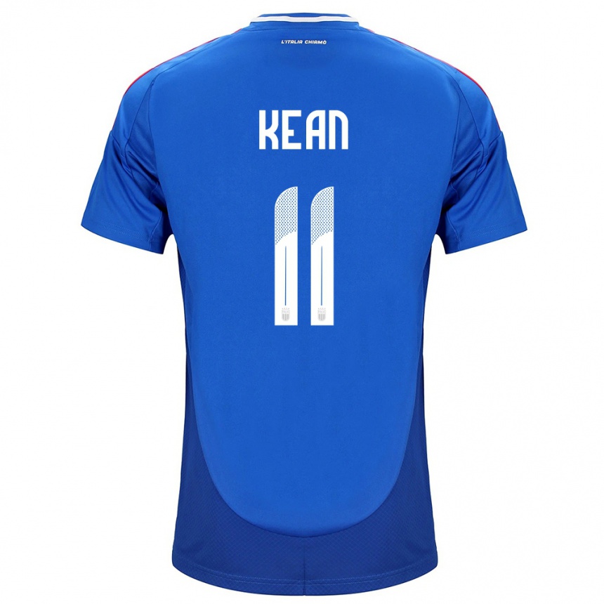 Mujer Fútbol Camiseta Italia Moise Kean #11 Azul 1ª Equipación 24-26 México