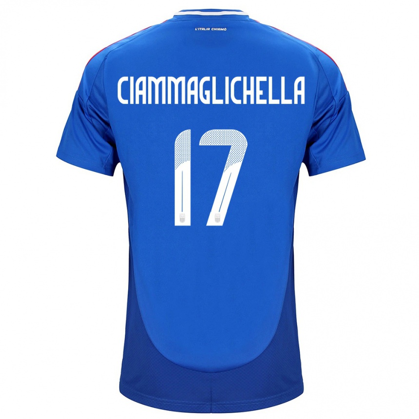 Mujer Fútbol Camiseta Italia Aaron Ciammaglichella #17 Azul 1ª Equipación 24-26 México