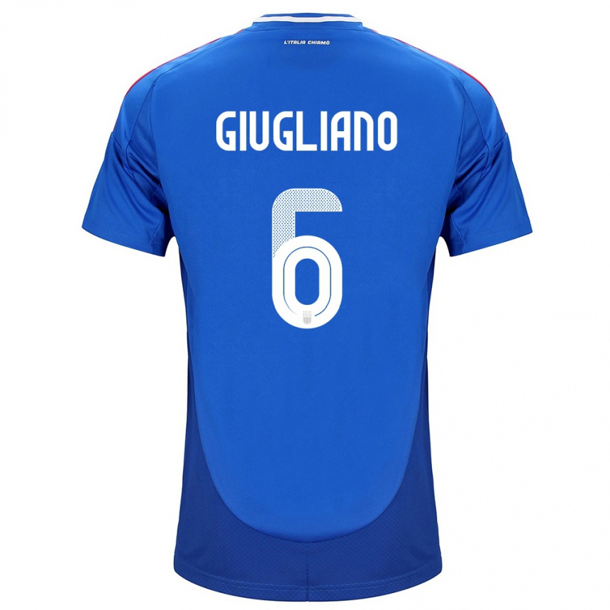 Mujer Fútbol Camiseta Italia Manuela Giugliano #6 Azul 1ª Equipación 24-26 México