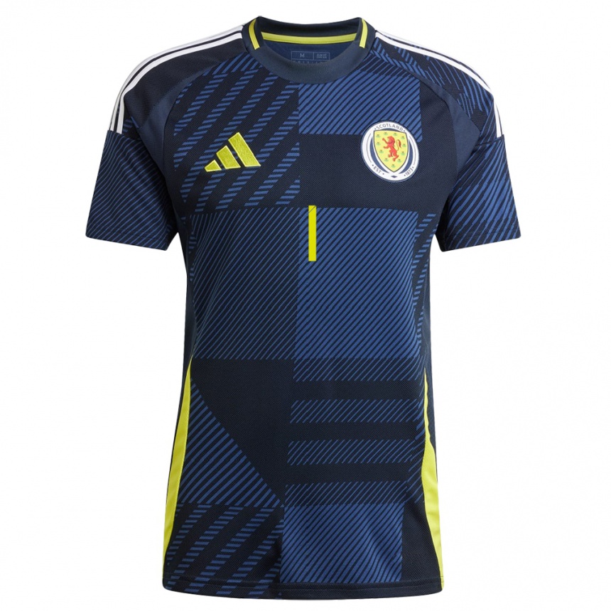 Mujer Fútbol Camiseta Escocia Lee Gibson #1 Azul Oscuro 1ª Equipación 24-26 México