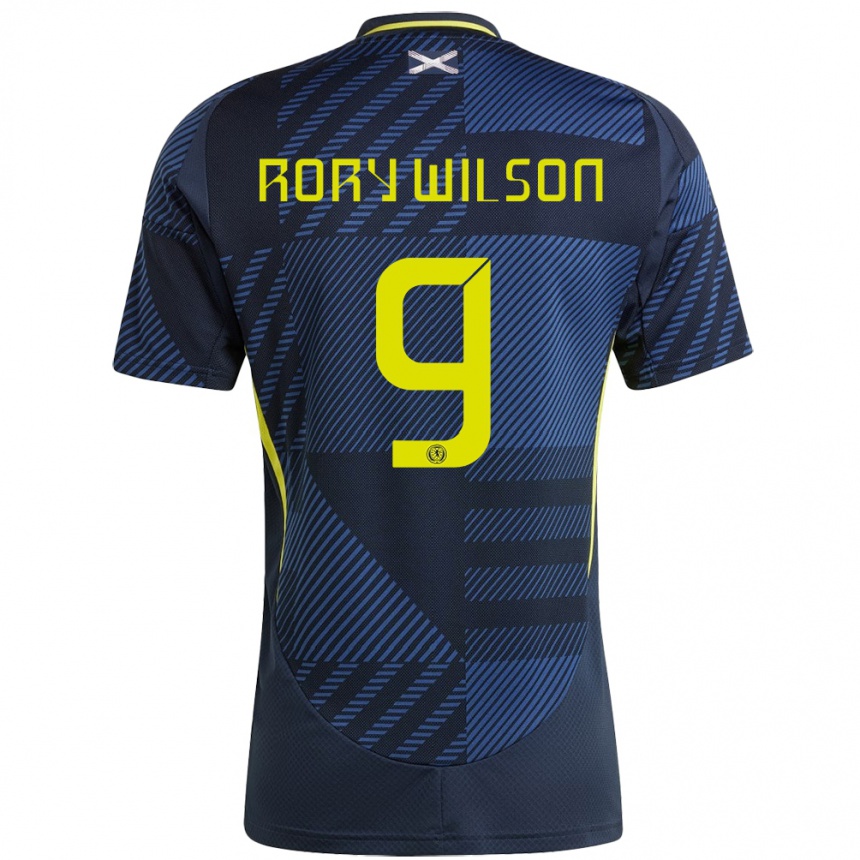 Mujer Fútbol Camiseta Escocia Rory Wilson #9 Azul Oscuro 1ª Equipación 24-26 México