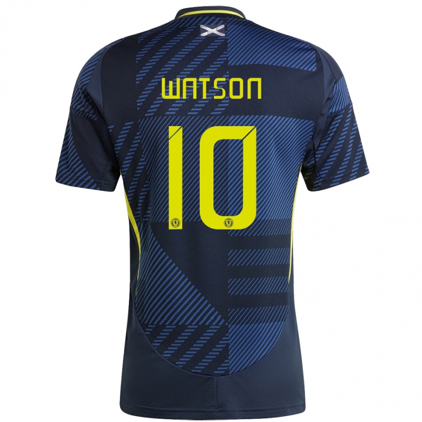 Mujer Fútbol Camiseta Escocia David Watson #10 Azul Oscuro 1ª Equipación 24-26 México