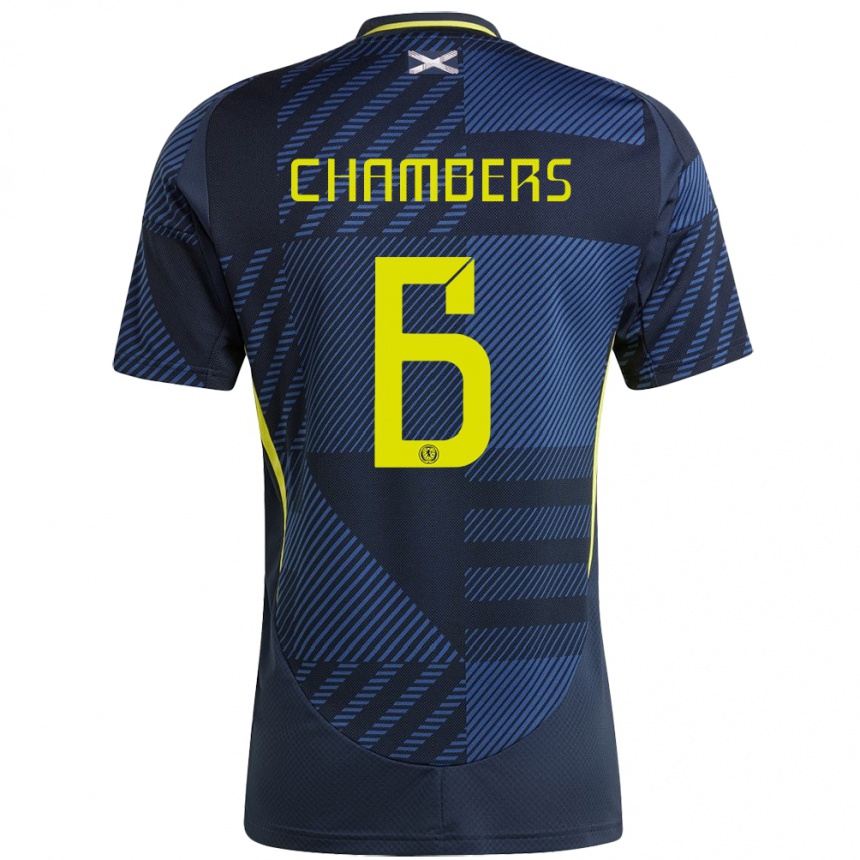 Mujer Fútbol Camiseta Escocia Sam Chambers #6 Azul Oscuro 1ª Equipación 24-26 México