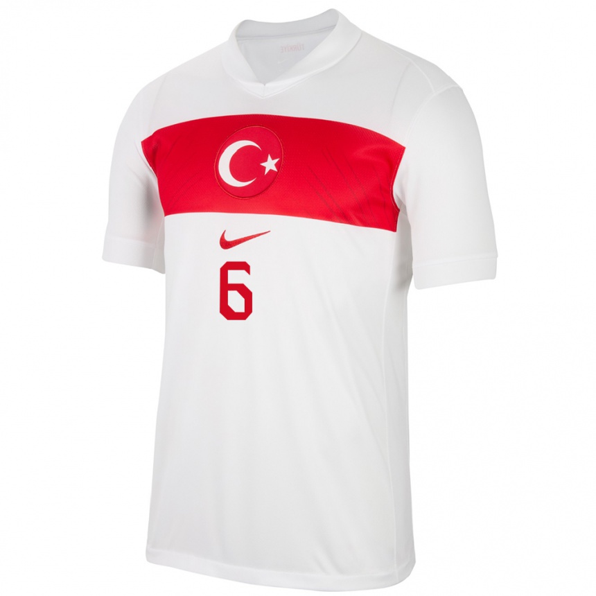 Mujer Fútbol Camiseta Turquía Diren Dağdeviren #6 Blanco 1ª Equipación 24-26 México