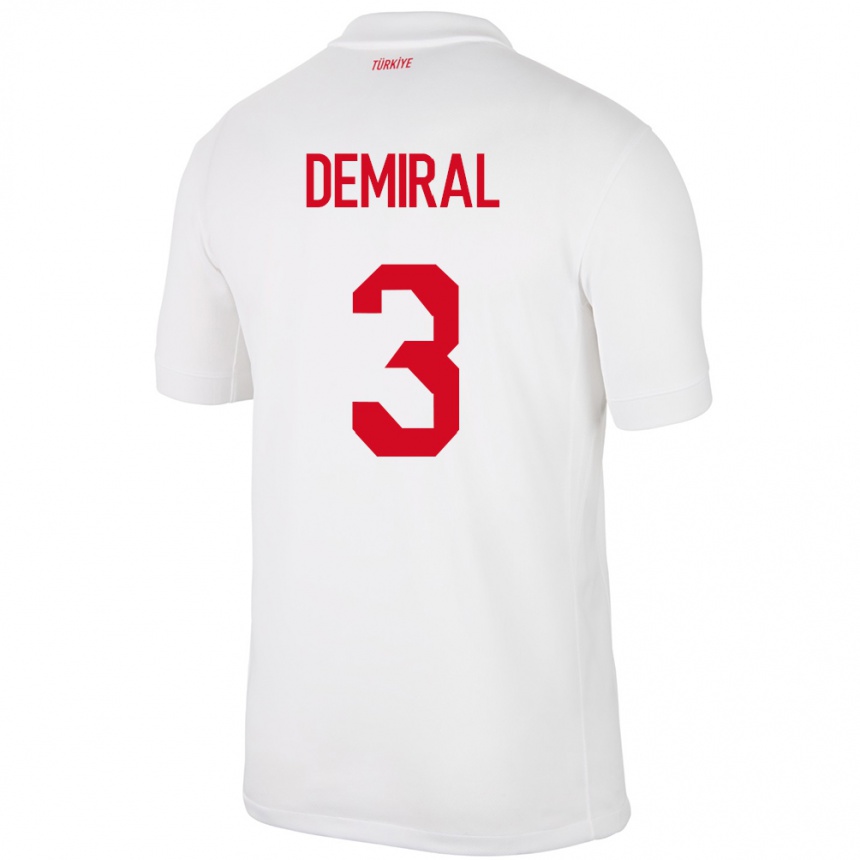 Mujer Fútbol Camiseta Turquía Merih Demiral #3 Blanco 1ª Equipación 24-26 México