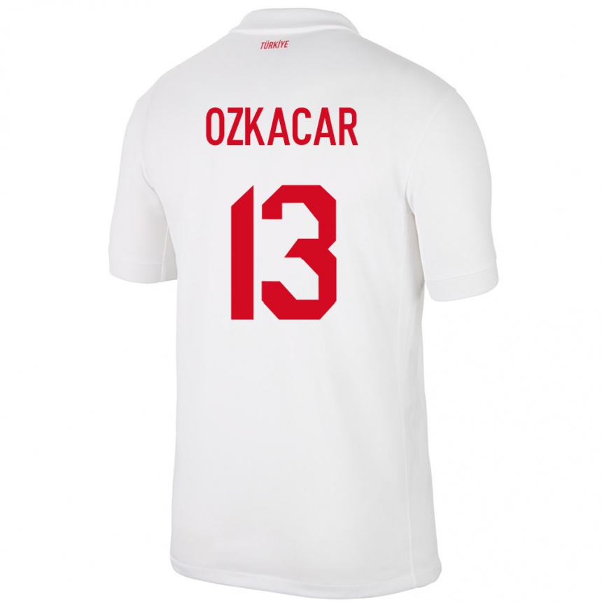 Mujer Fútbol Camiseta Turquía Cenk Özkacar #13 Blanco 1ª Equipación 24-26 México